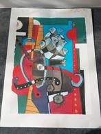 Abstracte kunstprint gesigneerd Patty Harpenau 1995., Ophalen of Verzenden