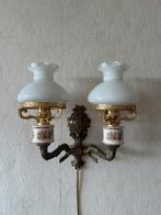 Wandlamp met twee lichtpunten, Ophalen, Gebruikt, Glas