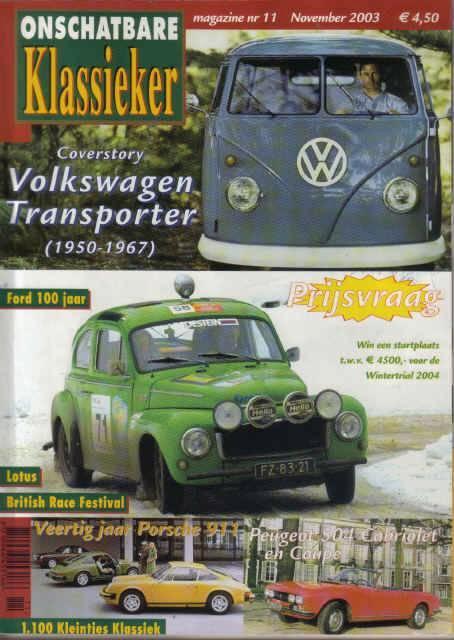 OK 11 2003 : VW Bus T1 - Peugeot 504 Cabriolet en Coupe, Boeken, Auto's | Folders en Tijdschriften, Gelezen, Algemeen, Ophalen of Verzenden
