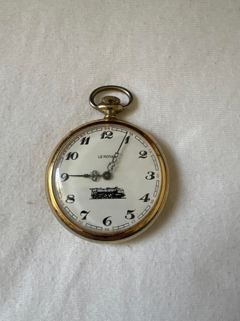 Le Royal Zakhorloge met Treinmotief - Klassiek Design, Overige merken, Zakhorloge, Gebruikt, Ophalen of Verzenden