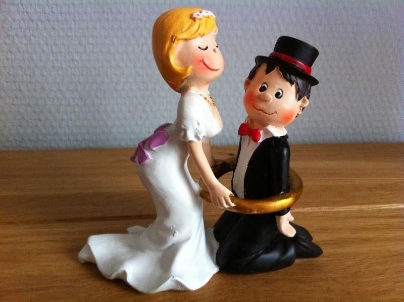 taart topper huwelijk trouwen bruidspaar ik heb je, Ophalen of Verzenden, Nieuw, Versiering, Geboorte of Huwelijk