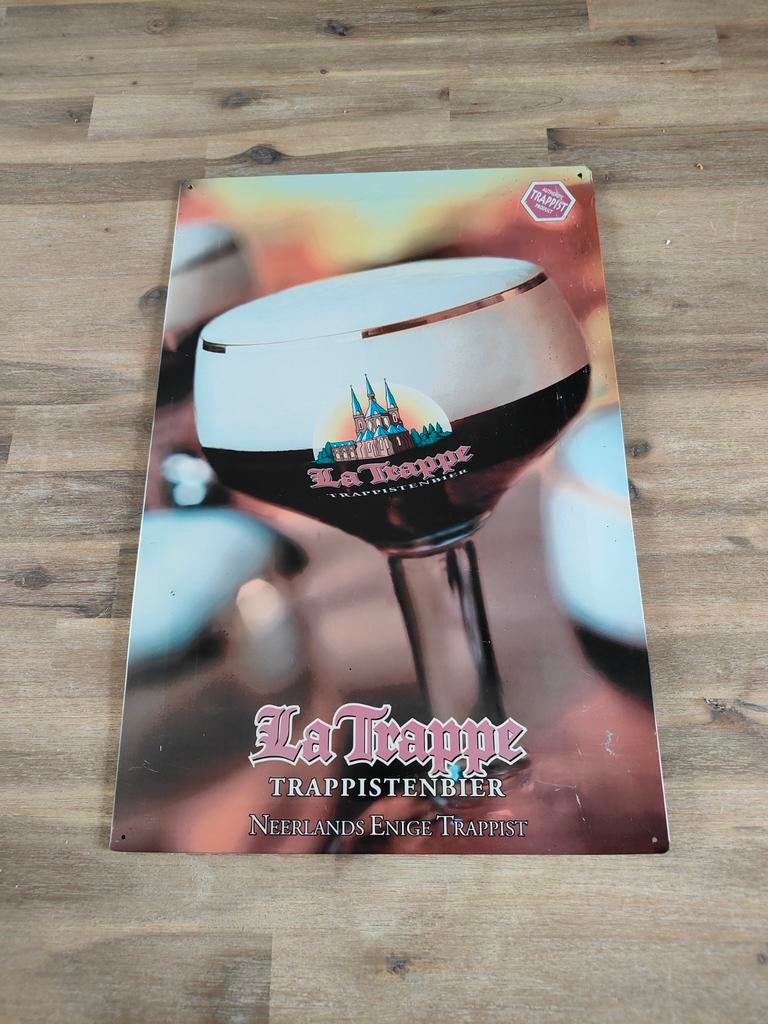 La Trappe Trappistenbier reclamebord, Verzamelen, Biermerken, Ophalen of Verzenden, Reclamebord, Plaat of Schild, La Trappe