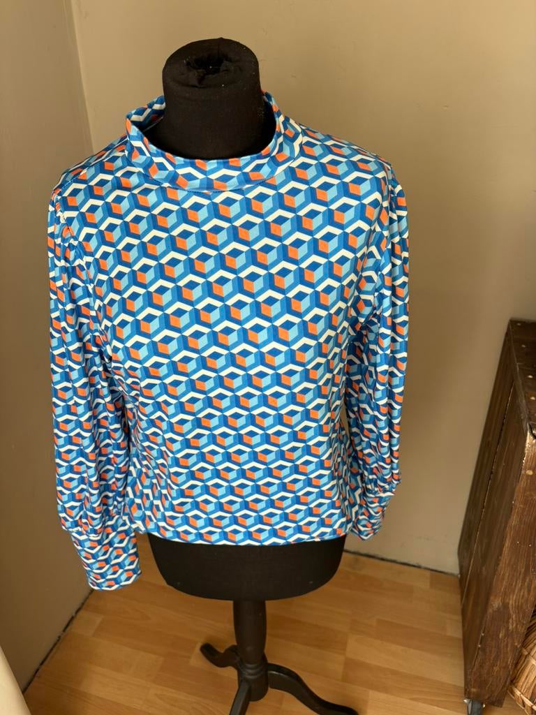 CL Essentiels mooie blauwe top met lange mouw mt M ZGAN, Kleding | Dames, Maat 38/40 (M), Blauw, Ophalen of Verzenden, Zo goed als nieuw