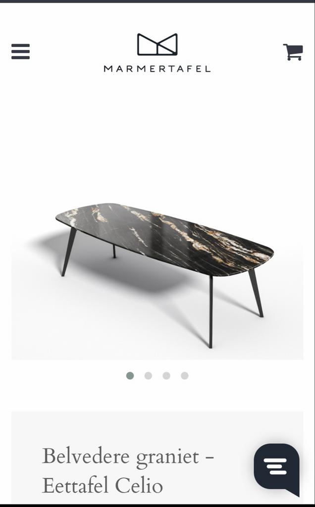 Belvedere Graniet Eettafel Celio 220x90 cm, Huis en Inrichting, Tafels | Eettafels, Ophalen, Overige materialen, 200 cm of meer
