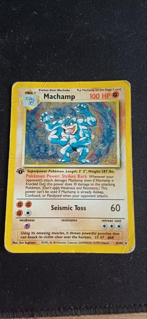 Pokémon Base 8/102 Duits zwaar beschadigd, Ophalen of Verzenden, Gebruikt