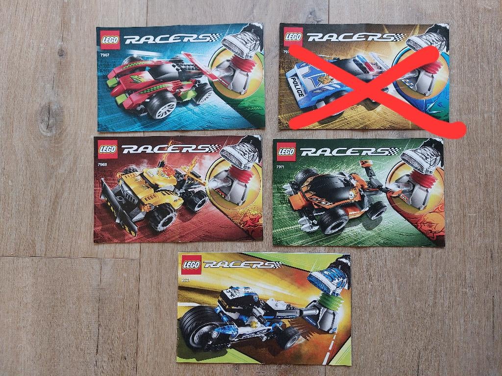 4x Lego Racers 7967 7968 7971 8221 compleet partij, Gebruikt, Compleet, Lego, Ophalen of Verzenden