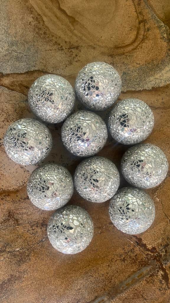 Spiegel decoratie ballen, Minder dan 50 cm, Ophalen of Verzenden, Zo goed als nieuw, Minder dan 100 cm