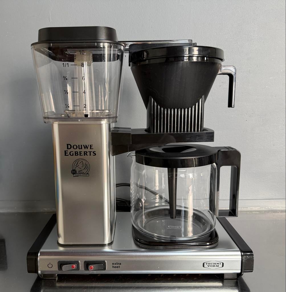 Technivorm Douwe Egberts Moccamaster zilver, 10 kopjes of meer, Koffiemachine, Gemalen koffie, Ophalen of Verzenden