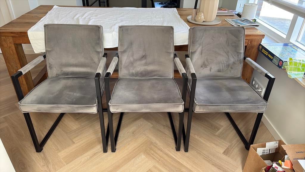 Drie mooie eetkamerstoelen, Ophalen, Drie, Zo goed als nieuw, Stof