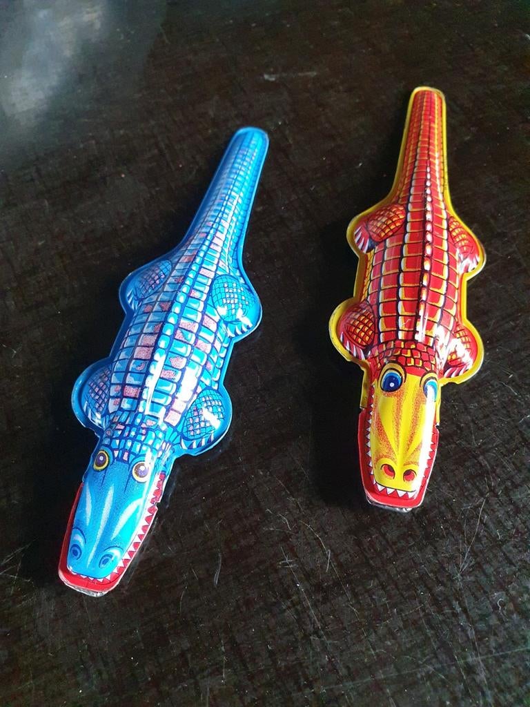 New old Stock: 2 antieke blikkenkrokodillen samen €10, Antiek en Kunst, Ophalen of Verzenden