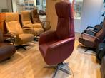 Sta -op relaxfauteuil met rood leder, Ophalen of Verzenden, Zo goed als nieuw, 75 tot 100 cm, 50 tot 75 cm