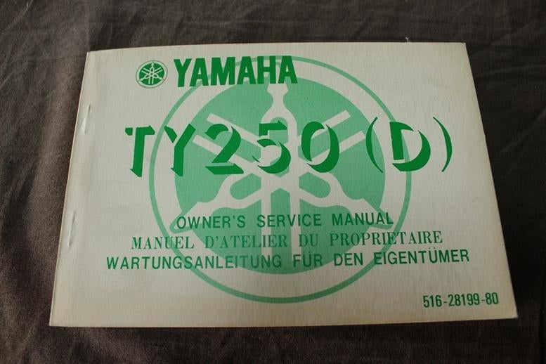 Yamaha TY250 D 1976 motorcycle owner's service manual cross, Ophalen of Verzenden, Yamaha