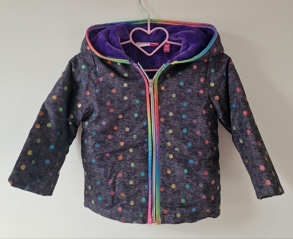 Als Nieuw tussenjas Penelope Mack Regenboogkleuren maat 86, Kinderen en Baby's, Babykleding | Maat 86, Meisje, Penelope Mack, Ophalen of Verzenden