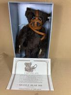 Donkerbruine Steiff muilkorf teddybeer 1908, --, Steiff, Stoffen beer, Ophalen of Verzenden