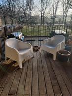 Witte stevige all weather tuin,terras balkon stoelen, Tuin en Terras, Ophalen, Kunststof