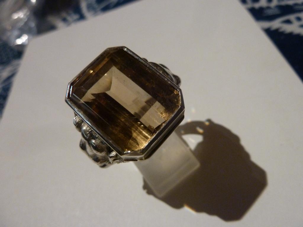 Antieke Indische zilveren heren ring olifantenring + citrien, Sieraden, Tassen en Uiterlijk, Antieke sieraden, Verzenden, Zilver