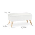 Relaxdays zitbank met opbergruimte wit gestoffeerd, Huis en Inrichting, Minder dan 75 cm, Ophalen of Verzenden, Minder dan 150 cm