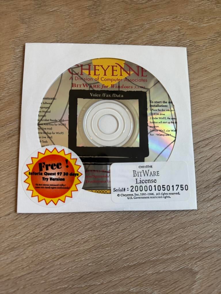 Cheyenne BitWare, Computers en Software, Besturingssoftware, Ophalen of Verzenden, Zo goed als nieuw, Windows
