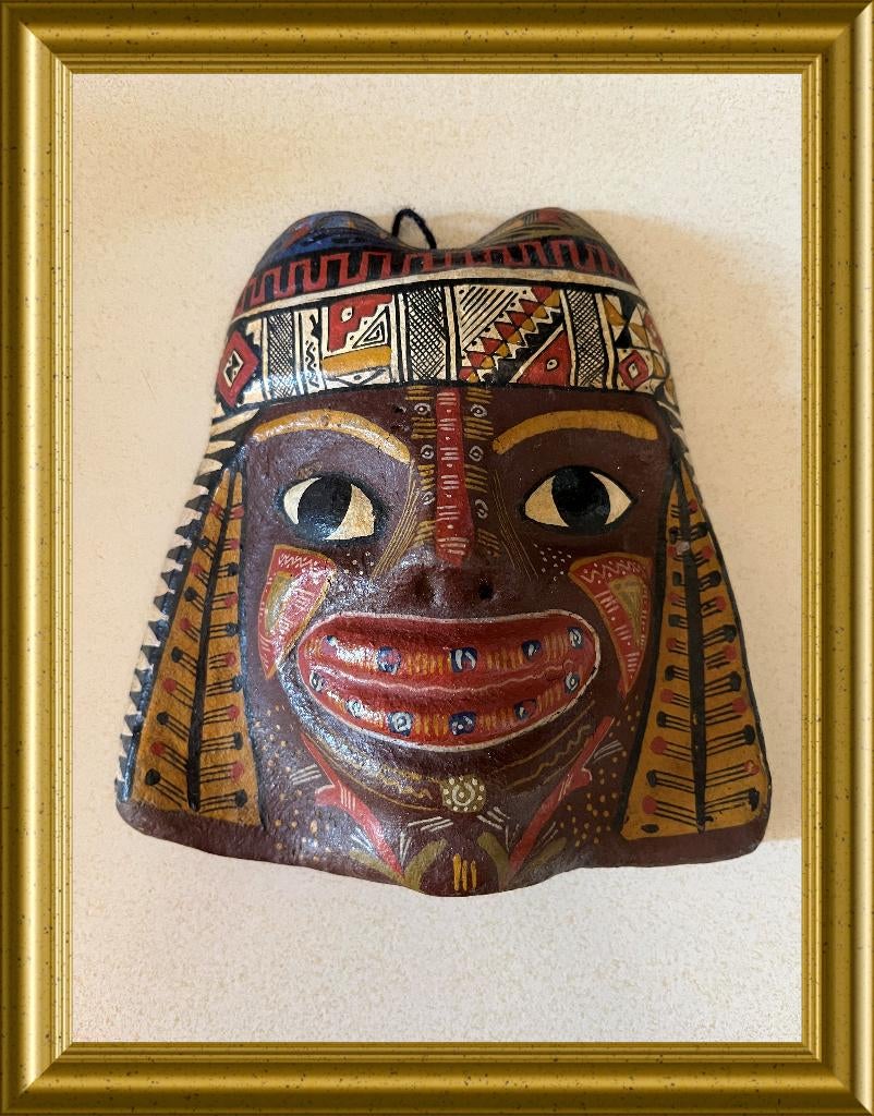 Vintage muurmasker: Peru, Mexico, Inca, wanddecoratie, Ophalen of Verzenden