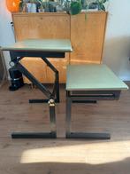 Vintage Kindertafel Set - Verstelbaar, Ophalen, Gebruikt, Tafel(s) en Stoel(en)