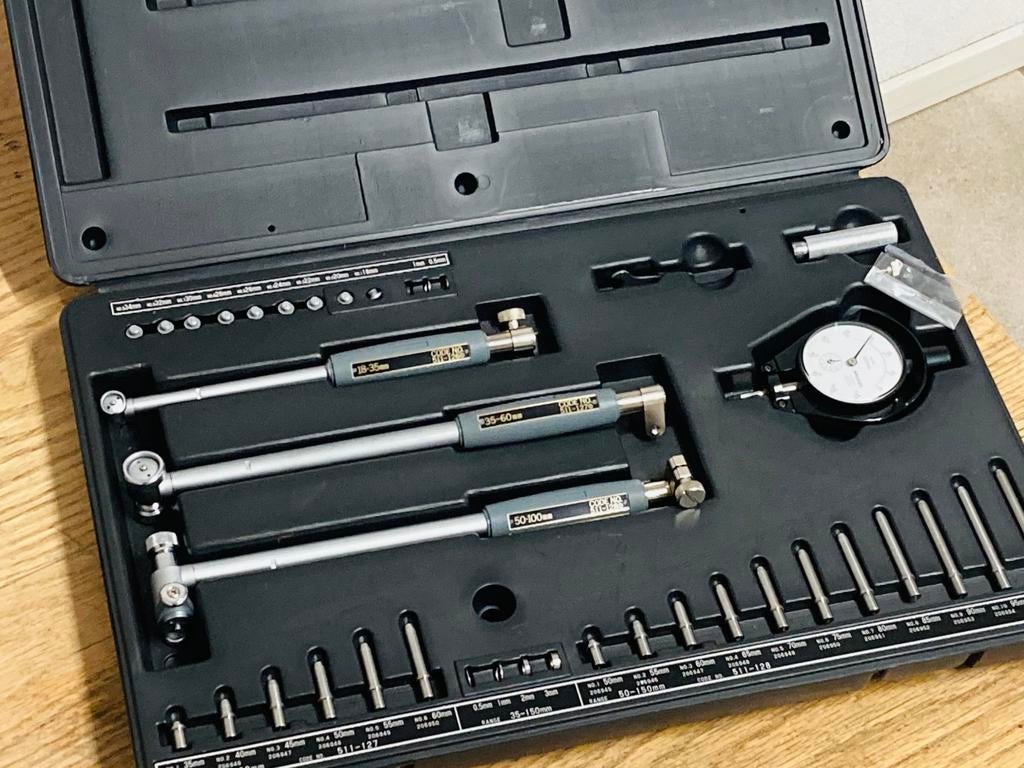 Tweepuntsbinnenmicrometer Mitutoyo 18-150 mm, Ophalen of Verzenden, Zo goed als nieuw
