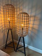 2x Staande lampen, verschillende hoogtes, incl. lampenbol, Ophalen, Gebruikt, Hout, 100 tot 150 cm