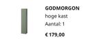 Ikea GODMORGON hoge (badkamer)kast, Ophalen, Gebruikt