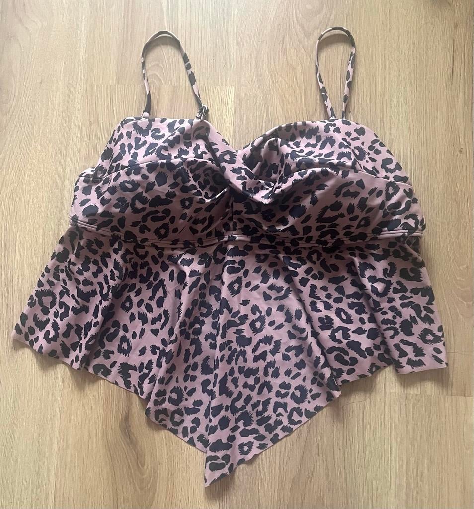 Tankini panterprint met zwart broekje, maat XXL, Ophalen of Verzenden, Nieuw, Zwart, Bikini