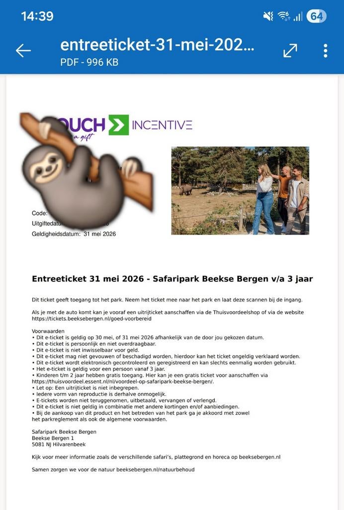 2 kaartjes Beekse Bergen 31 Mei 2026, Tickets en Kaartjes, Kortingen en Cadeaubonnen, Drie personen of meer