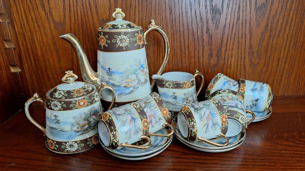 Vintage Japans theeservies, Ophalen of Verzenden