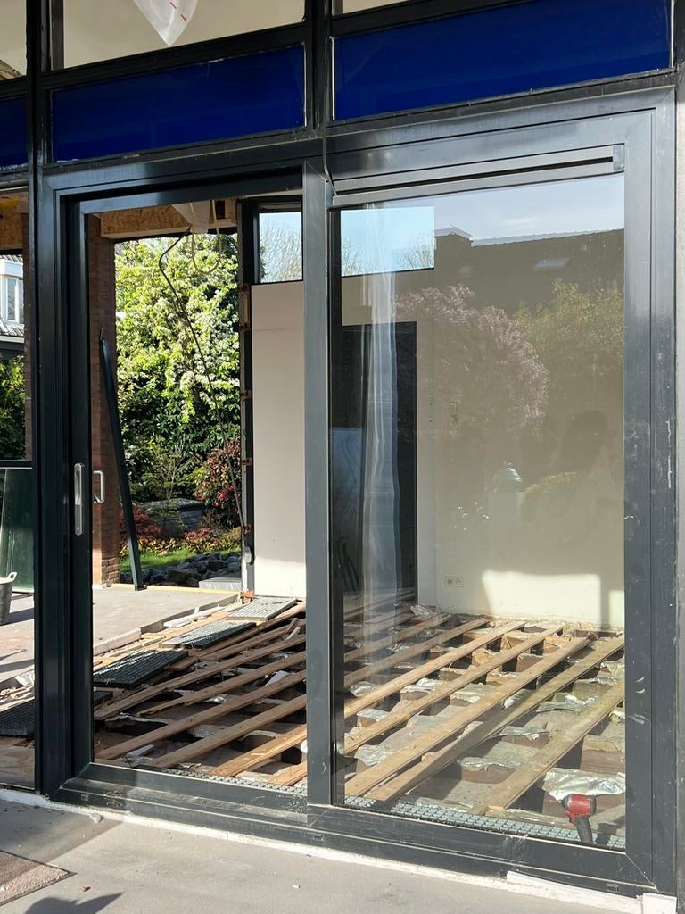 Aluminium schuifpui ral 7021, 225 cm of meer, Aluminium, Ophalen of Verzenden, Zo goed als nieuw