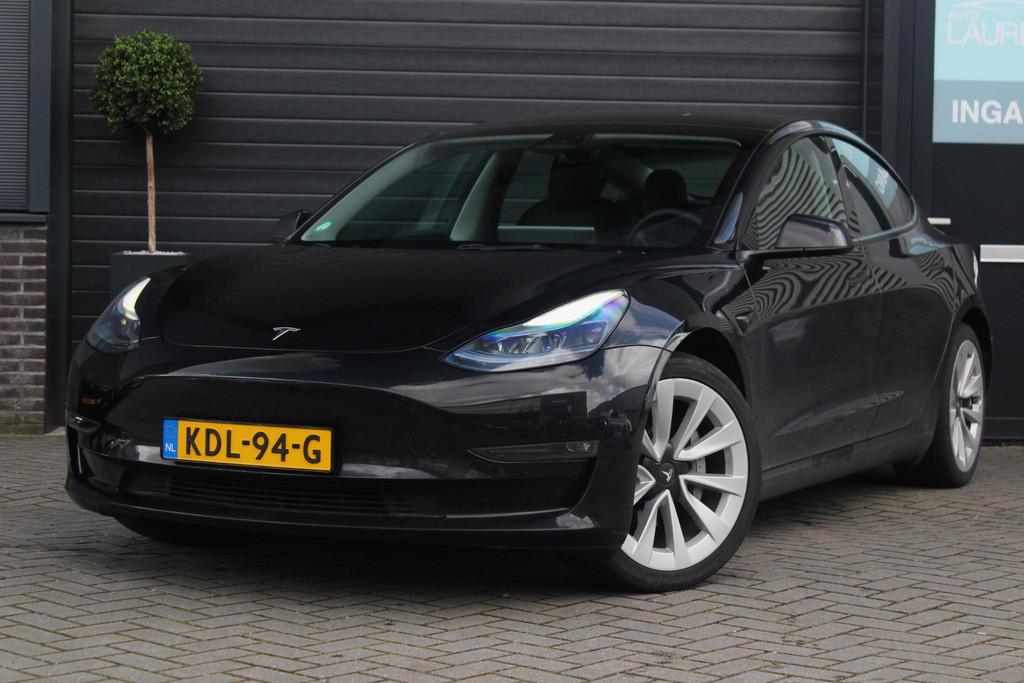 Tesla Model 3 Long Range AWD 75 kWh | 93.5% SOH | Trekhaak |, Auto's, Tesla, Automaat, Stof, Gebruikt, Zwart
