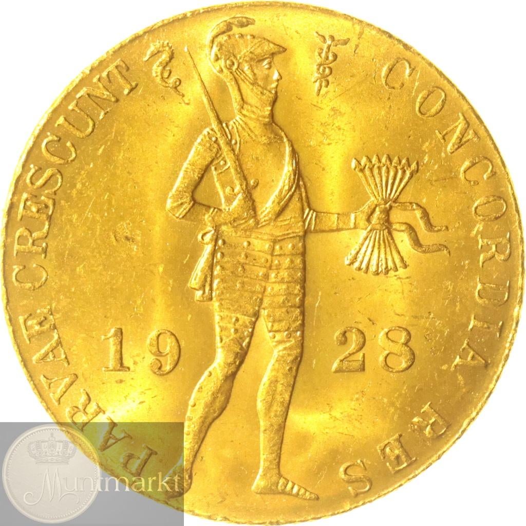 Nederland - Gouden dukaat 1928, Koningin Wilhelmina, Losse munt, Goud, Overige waardes