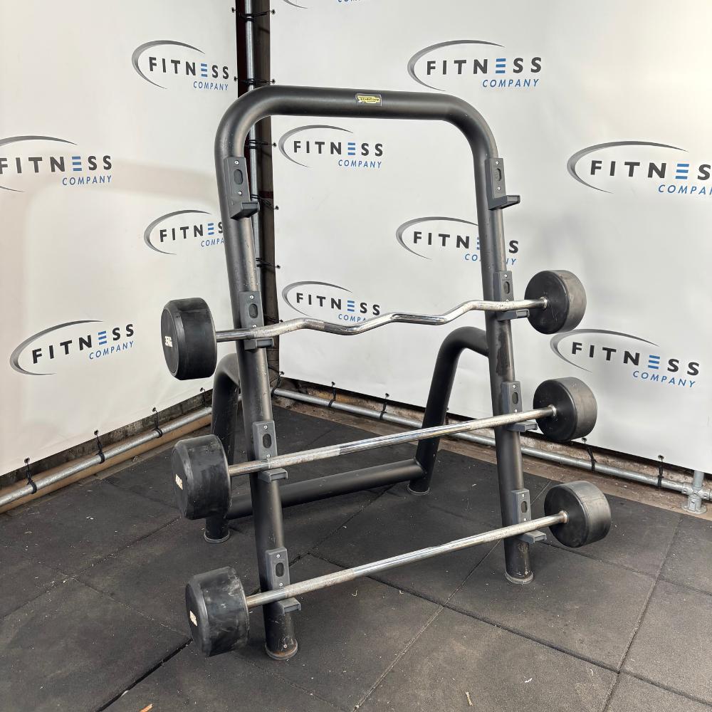 Technogym - Barbell Rack - Incl. Barbells - Zwart, Ophalen of Verzenden, Gebruikt, Buik, Overige typen
