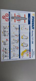 Ryanair Boeing 737-200 safety card (safety information), Verzamelen, Ophalen of Verzenden, Zo goed als nieuw, Kaart, Foto of Prent