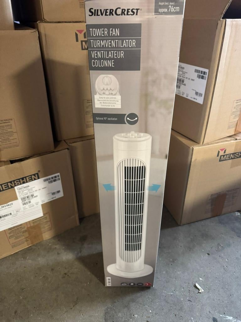 Partij SilverCrest torenventilator (50st) – nieuw in doos, Witgoed en Apparatuur, Ophalen, Nieuw, Torenventilator