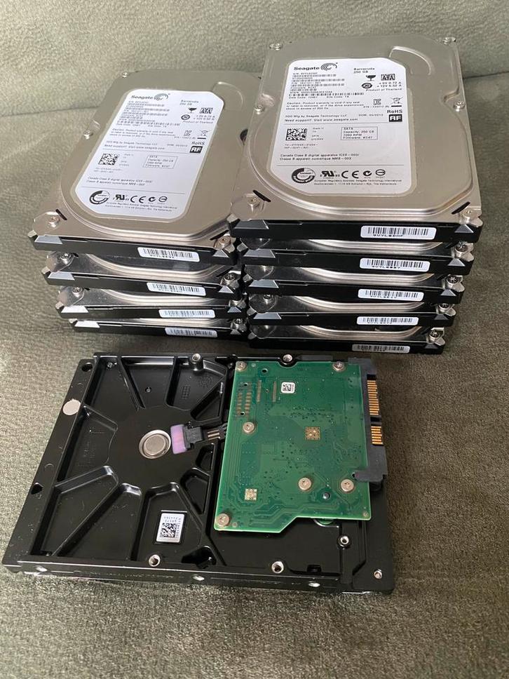 10 Seagate Barracuda harde schijven SATA 250GB-RPM 7200-HDD, Computers en Software, Harde schijven, Gebruikt, Desktop, Intern