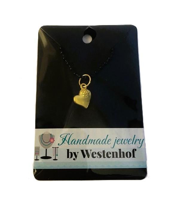 Hanger goud hartje met bloem stainless steel goldplated 22k, Overige materialen, Nieuw, Ophalen of Verzenden, Hart