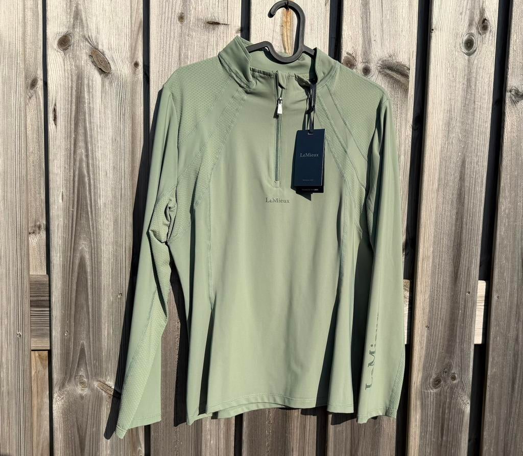 Nieuwe LeMieux Mia Mesh long sleeve baselayer Thyme maat 42, Dieren en Toebehoren, Paardrijkleding, Nieuw, Dames, Bovenkleding