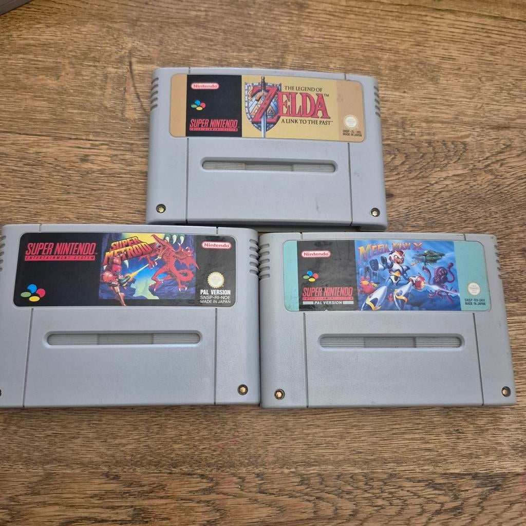 Super Nintendo Games: Zelda, Super Metroid, Mega Man X, Gebruikt, 1 speler, Vanaf 7 jaar, Ophalen