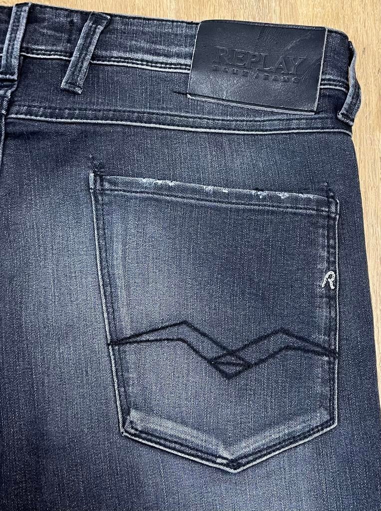 Replay Anbass slim stretch spijkerbroek - Maat W33 L32, Ophalen of Verzenden, Zo goed als nieuw, Zwart, W33 - W34 (confectie 48/50)