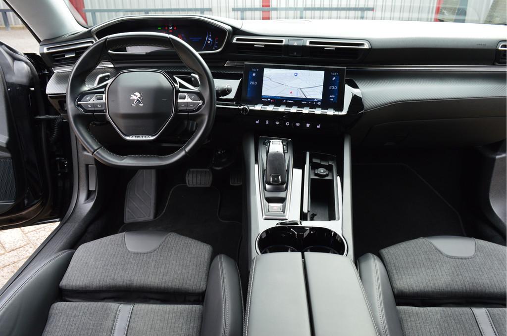 Peugeot 508 SW 1.6 PureTech Blue Lease Allure O.a: Afn Haak,, 745 kg, 4 cilinders, Leder en Stof, Zwart