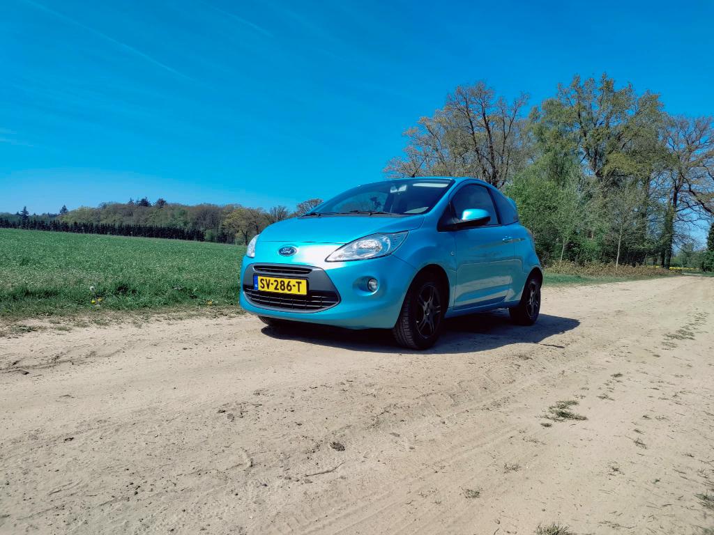 Ford Ka 1.2 51KW 2010 Blauw, incl. airco en ruitenverwarming, Auto's, Ford, Voorwielaandrijving, Stof, 1242 cc, 4 cilinders