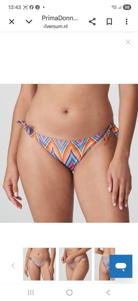PrimaDonna Bikini Set - Kleurrijk Zigzag Patroon, PrimaDonna, Overige kleuren, Ophalen of Verzenden, Zo goed als nieuw