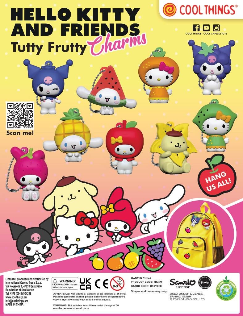 Capsule 50mm: Hello Kitty - Tutty Frutty Charm Ass., Via Roverella, 1  ⠀ ⠀47899 ⠀SERRAVALLE (RSM)  ⠀ ⠀San Marino, International Games Trade S.p.a.