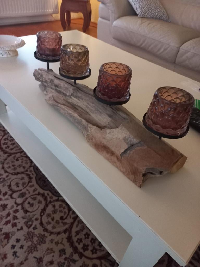 Te koop mooie boomstam met rook glas, Ophalen, 50 tot 100 cm, Minder dan 50 cm, Rechthoekig
