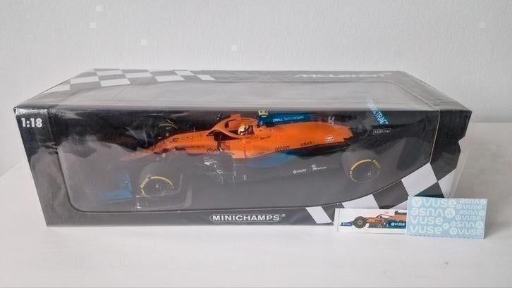 F1 Formule 1 McLaren MCL35M (2021) + DECALS L. Norris 1/18, Hobby en Vrije tijd, Modelauto's | 1:18, Ophalen of Verzenden, Nieuw