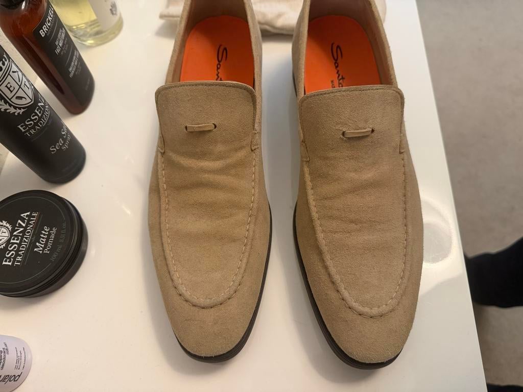 Santoni loafers - 2 x gedragen! Maat 8+ (42,5 - 43), Kleding | Heren, Schoenen, Loafers, Overige kleuren, Ophalen of Verzenden