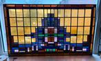 Groot glas-in-lood paneel – Art Deco /Interbellum 1925-1940, Doe-het-zelf en Verbouw, Glas en Ramen, Ophalen, 80 tot 120 cm, Overige typen
