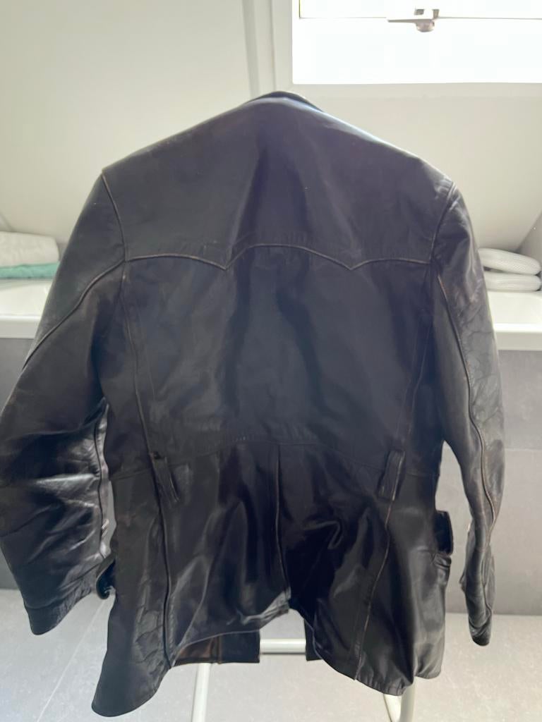 Klassieke leren motorjack, Motoren, Ophalen of Verzenden, Tweedehands, Heren, Jas | leer